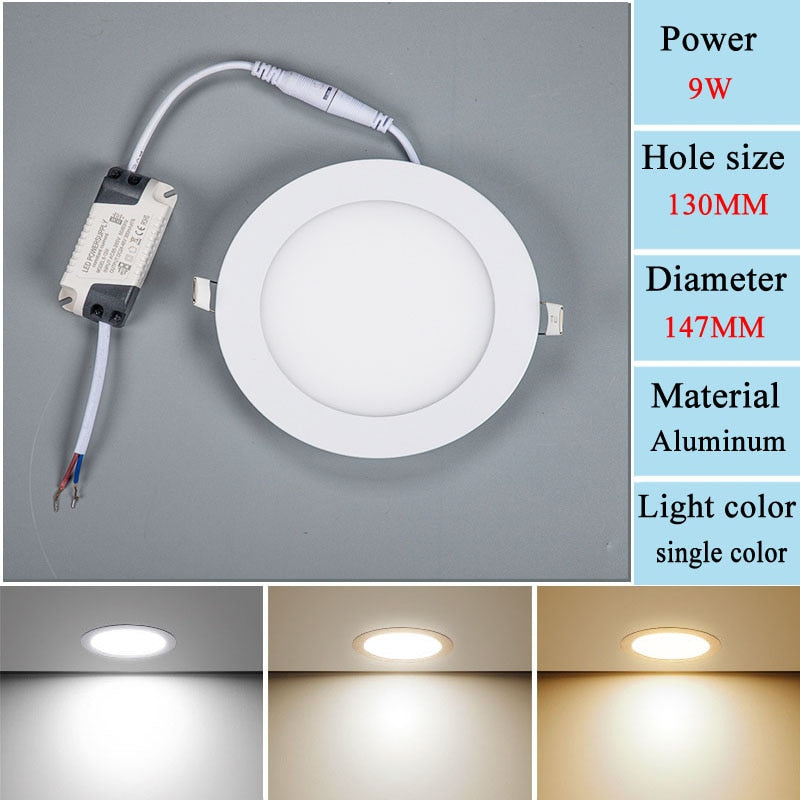  Embedded LED Panel Light Concealed Ceiling Light 3W6W12W15W18W Household Downlight Flat Light Commercial Ceiling Light