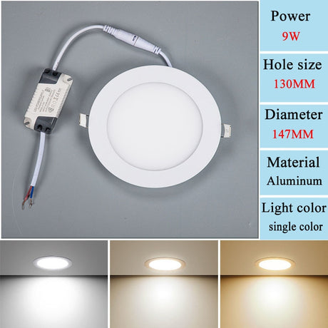  Embedded LED Panel Light Concealed Ceiling Light 3W6W12W15W18W Household Downlight Flat Light Commercial Ceiling Light