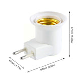 Practical White E27 Led Light Socket To Eu Plug Holder Adapter Converter On/off For Bulb Lamp Holder H1t5