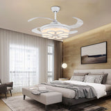 Modern Ceiling Fan with LED Light Kit and Remote Control Retractable Fan Blade for Indoor Bedroom Home Application Summer