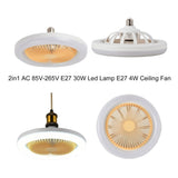 30W Ceiling Fan With Integrated Lights E27 Remote Ceiling Lighting Bedroom Living Room Switch Control 2400LM Home Lamps AC86-25V