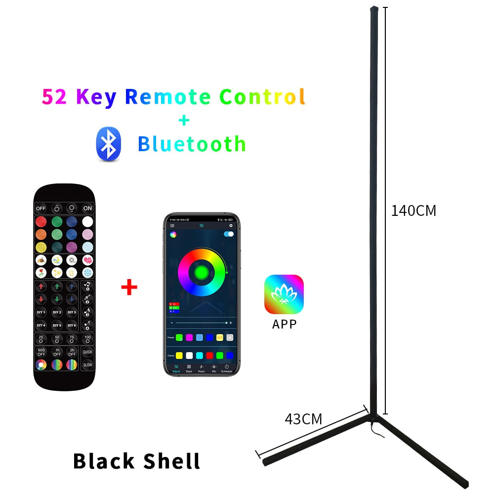 RGB LED Floor Lamp Living room Corner Lamp Smart APP Remote Control Modern Atmospheric Standing Stand Light Christmas Decor