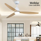 60 Inch Led Ceiling Fan Lamp Roof Home Fans Modern Indoor Decorate Wooden Blade Dc Ceiling Fan With Remote Control Ventilador
