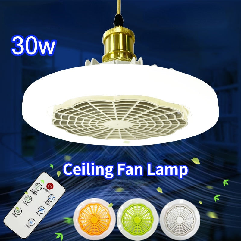 30W Ceiling Fan with Integrated Lights Remote Control Ceiling Lighting Fan Lamp Bedroom Living Room Switch Control Home Lamps