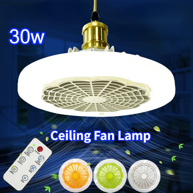 Ceiling Fan with Integrated Lights Remote Control Ceiling Lighting Fan Lamp 30W Bedroom Living Room Switch Control Home Lamps