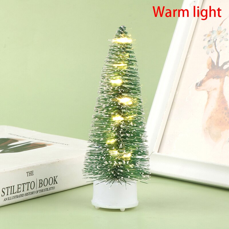 1Pc Cute Mini LED Christmas Tree Lamp Night Light Colorful LED Fiber Optic Nightlight Kid Xmas Decoration Gift Luminous Light