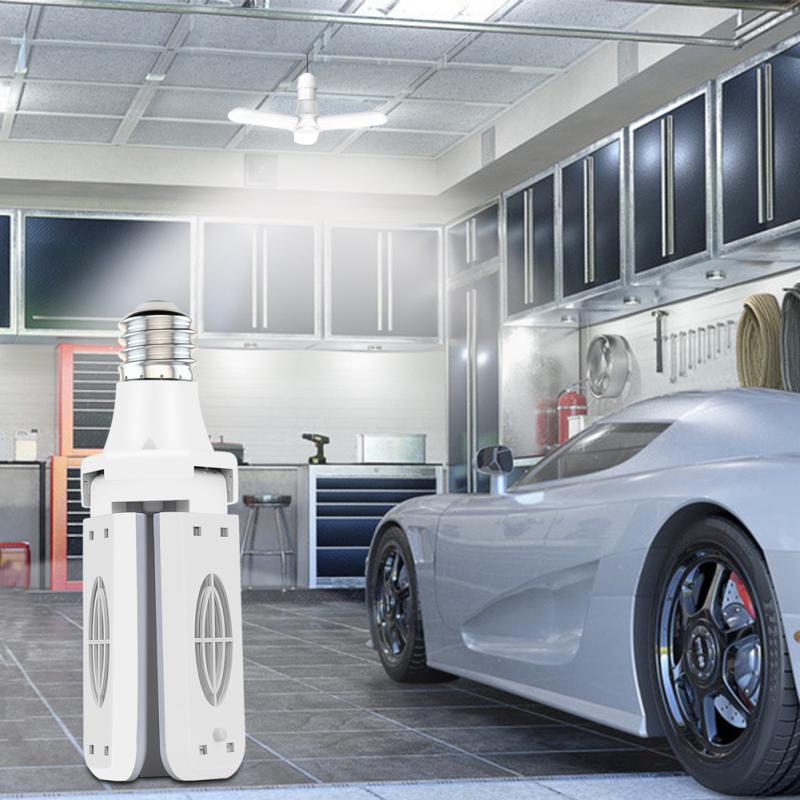 Super Bright LED Light Bulbs Industrial Lighting E27 Ceiling Fan LED Garage Light Deformable Folding Lamp For Workshop Home