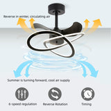 Pendant Ceiling Lights Fans LED Chandelier Home Decoration Lamp Retro Remote Control For The Living Room Bedroom Ventilation