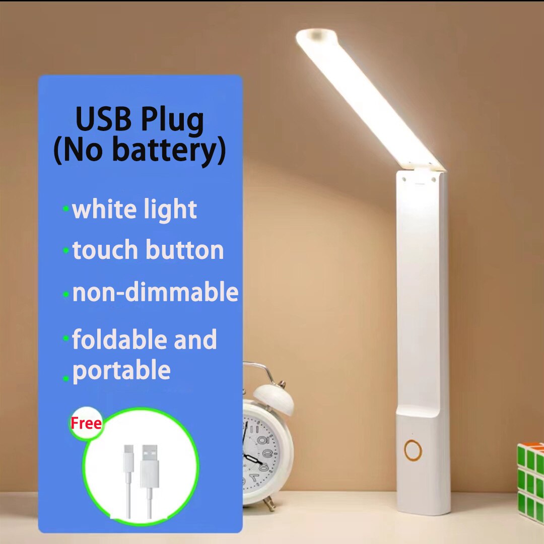 4800mAh 24 LED Table Lamp Eye Protection 3 Color Stepless Dimmable Desk Lamp USB Charging Battery Reading Night Light Book Light