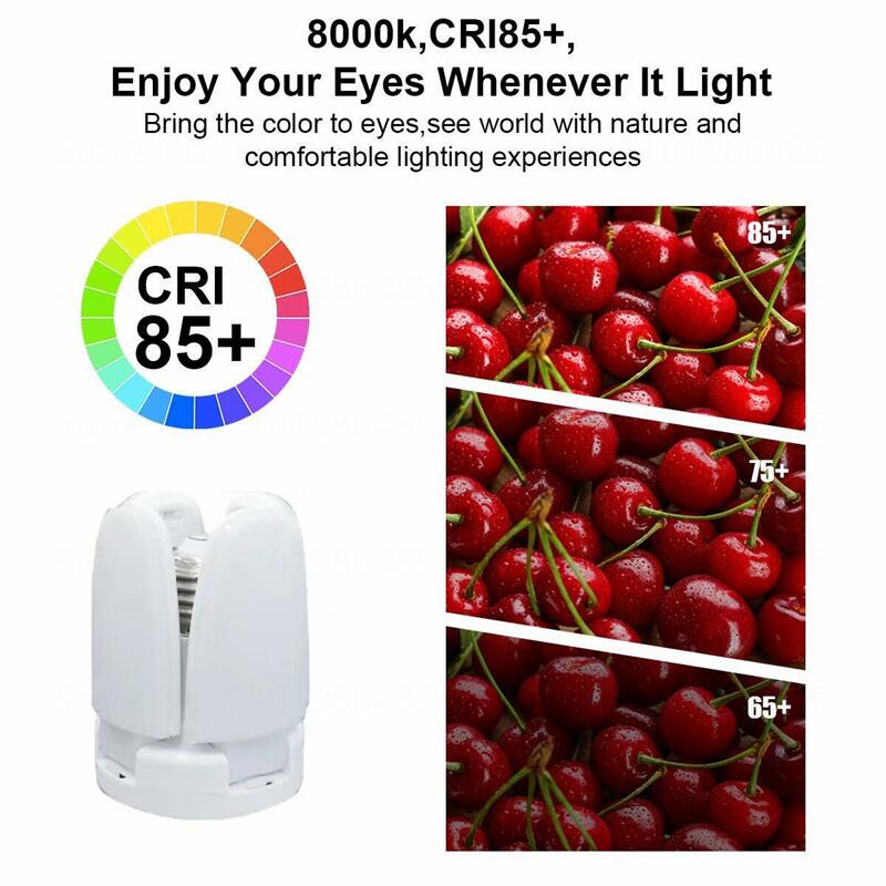 E27 LED Bulb Fan Blade Timing Lamp 220V 110V 60W Foldable Led Light Bulb Lampada For Home Ceiling Light With Remote Controller