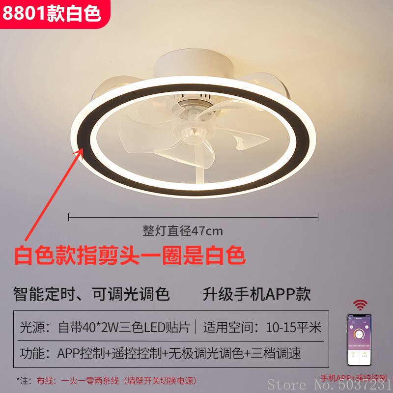 110V / 220V Nordic light with fan Ceiling Fan Lamp Invisible Restaurant Living Room Fan Home Decor chandelier fan ceiling