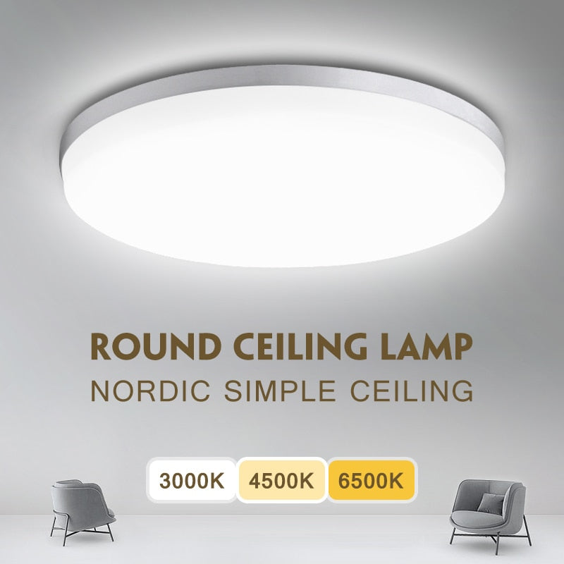 Modern Led Ceiling Lamp 48W 36W 24W Square/Round Ceiling Lights 220V 110V Panel Light for Bedroom Kitchen Living Room Lightings