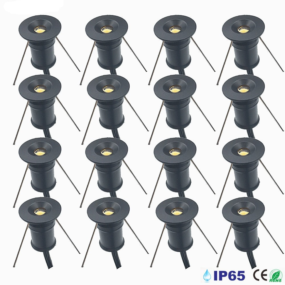 Silver Black White Shell 1W LED Mini Downlight Ceiling Spotlight Recessed Bedroom Home Spot Focus Light 12V Stair Cabinet Lamps