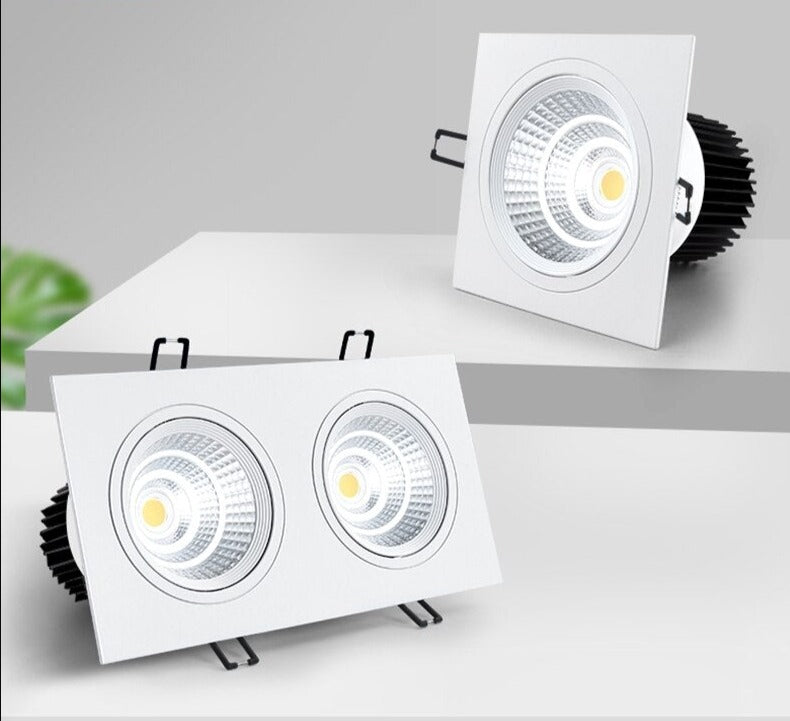 Square dimmable LED downlight COB ceiling spotlight LED ceiling recessed light 7W~30W indoor lighting