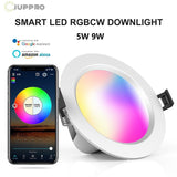 Smart DownLight Bluetooth Mesh LED Ceil Light RGB Spotlight LED Reflector Remote Control Dimmable 5W 9W 110V 220V Music Sync