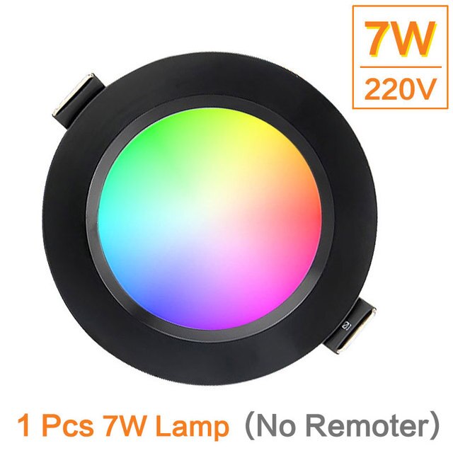 Smart LED RGB Downlight with Remote Control Ceiling Indoor Lights Dimming Round Spot Lamp 7W 9W Warm Cool Light Work Home