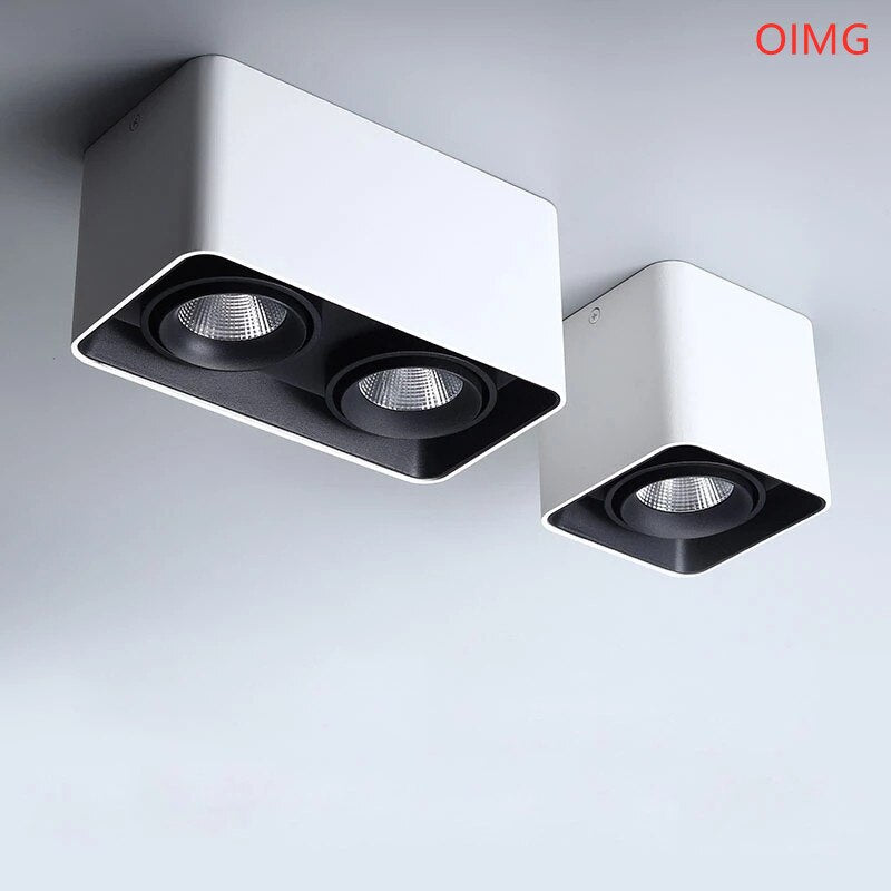 Square COB LED dimmable Downlights 10W 15W 20W 30W 40W Surface Mounted LED Ceiling Lamp Spot Light AC85V-265V