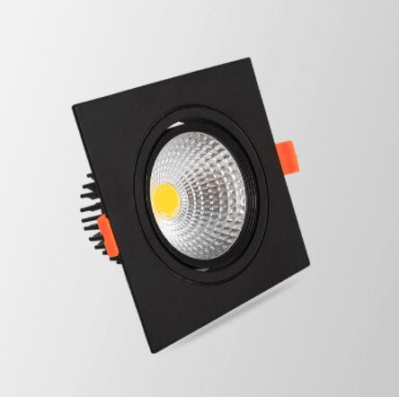 Square Dimmable LED COB Spotlight Ceiling lamp AC85-265V 5W 7W 9W 12W 15W Aluminum recessed downlights round Led Spot Light