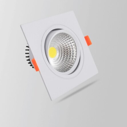 Square Dimmable LED COB Spotlight Ceiling lamp AC85-265V 5W 7W 9W 12W 15W Aluminum recessed downlights round Led Spot Light