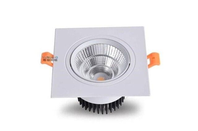 Square Dimmable Recessed COB LED Downlights 7W 9W 12W L15W 18W LED Ceiling Spot Lights 85-265V LED Ceiling Lamps Indoor Lighting