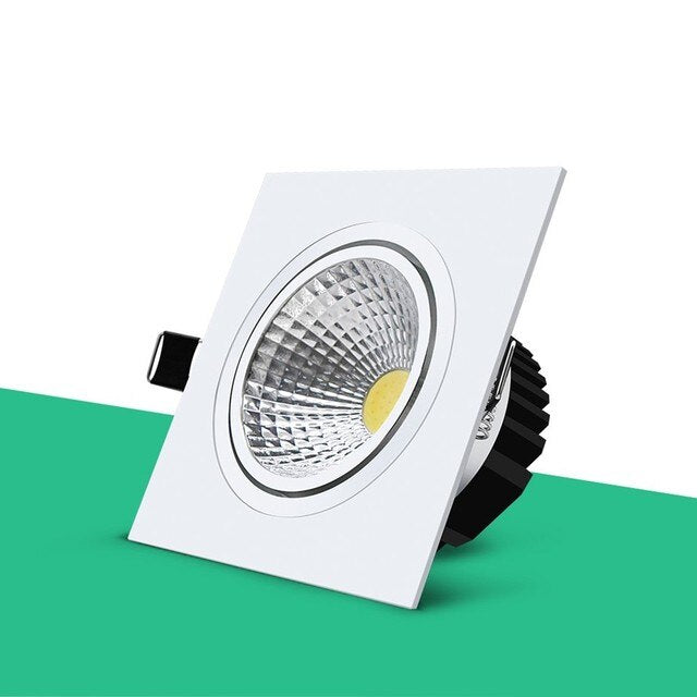 Square Dimmable Recessed LED Downlights 7W 12W Anti Glare LED Ceiling Lights 24W 30W COB Spot lights AC85~265V Background Lamps