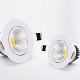 Super Bright Recessed LED Dimmable Downlight COB 7W 12W 15W LED Spot Light LED Decoration Ceiling Lamp AC 220V For TV Background