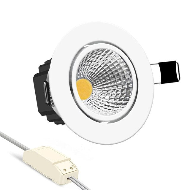 Super Bright Recessed LED Dimmable Downlight COB 7W 12W 15W LED Spot Light LED Decoration Ceiling Lamp AC 220V For TV Background