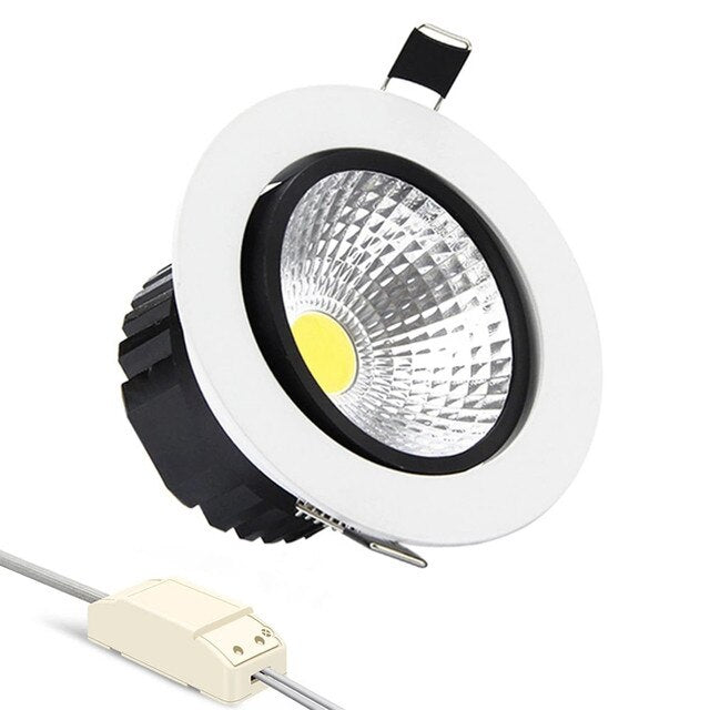 Super Bright Recessed LED Dimmable Downlight COB 7W 12W 15W LED Spot Light LED Decoration Ceiling Lamp AC 220V For TV Background
