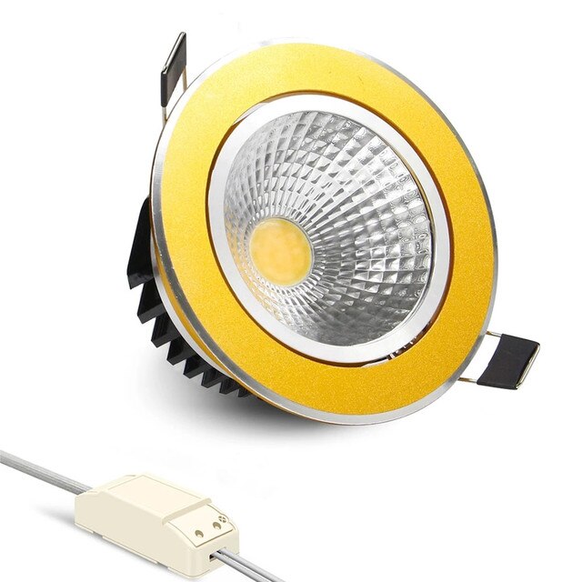 Super Bright Recessed LED Dimmable Downlight COB 7W 12W 15W LED Spot Light LED Decoration Ceiling Lamp AC 220V For TV Background