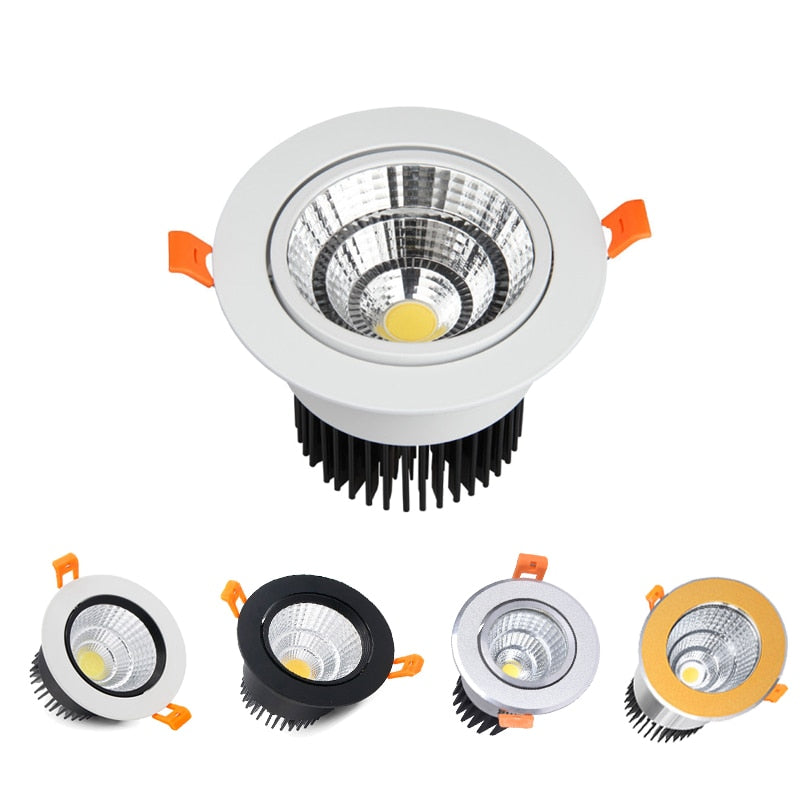 Super Bright Recessed LED Dimmable Downlight COB 7W 9W 12W 15W 18W 20W 35W LED Ceiling Spot Light LED Ceiling Lamp AC 110V 220V