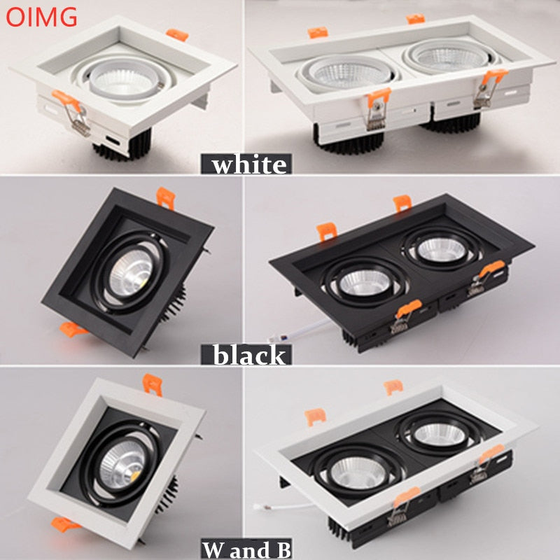 Super Bright Recessed Square LED Dimmable Downlight COB 10W12W20W24W30W36W LED Spot Light LED decoration Ceiling Lamp AC110-230V