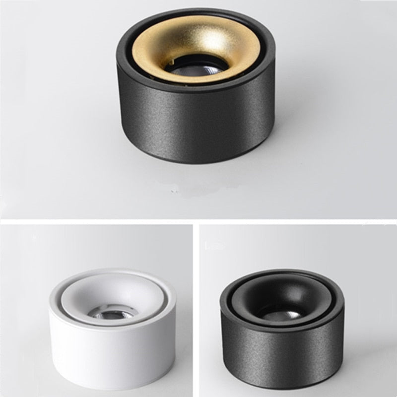 Surface LED mounted spotlight COB free hole ceiling spotlight 7w 10w 12w living room showcase corridor surface mounted downlight