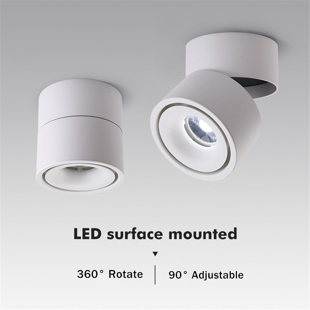 Surface Mounted Led Downlight Dimmable LED Spot Lights 15W 12W 7W 360 Degree Adjustable Ceiling Downlight 220V 110V