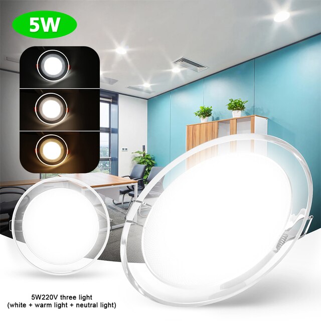 Tricolor LED Pin Light 7W Downlight Slim 3 Colors Purple/Blue/Warm High Quality Home Lighting for Ceiling