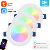Tuya Wifi Zigbee 3.0 Smart LED Downlight 10W/12W RGB+CW Smart-life App Remote Control Lamp Indoor Spot Lighting For Alexa Google