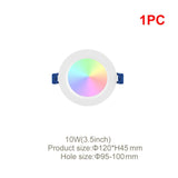 Tuya Wifi Zigbee 3.0 Smart LED Downlight 10W/12W RGB+CW Smart-life App Remote Control Lamp Indoor Spot Lighting For Alexa Google