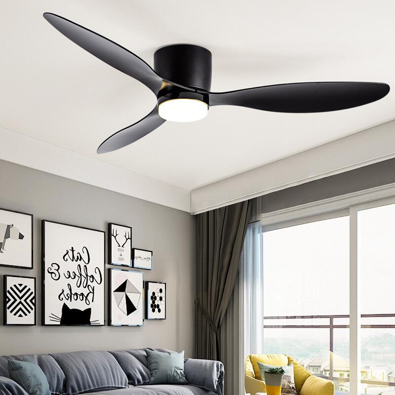 Modern Led Ceiling Fan Without Lights DC Motor 6 Speeds Timing Fans 20CM Low Floor Loft Remote Control Decorative Fan With Light