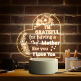 Mom Birthday and Mother Day Novelty Present Bedroom Night Light Decoration Lamp Thanksgiving Gift for Mommy