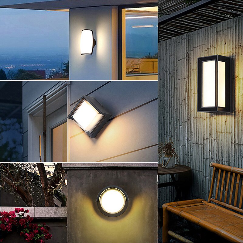 Outdoor Wall Light IP65 Waterproof Radar Sensor Aluminum For Porch Courtyard Patio Garden LED Lighting AC85-260V