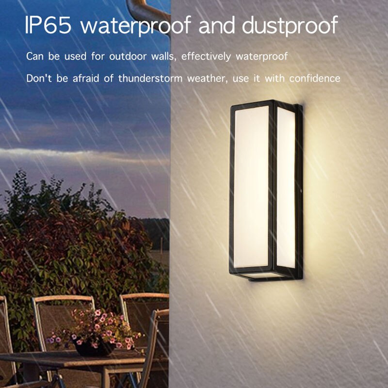Outdoor Wall Light IP65 Waterproof Radar Sensor Aluminum For Porch Courtyard Patio Garden LED Lighting AC85-260V