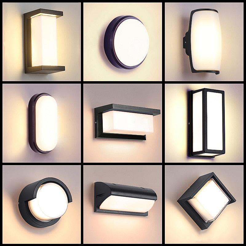 Outdoor Wall Light IP65 Waterproof Radar Sensor Aluminum For Porch Courtyard Patio Garden LED Lighting AC85-260V