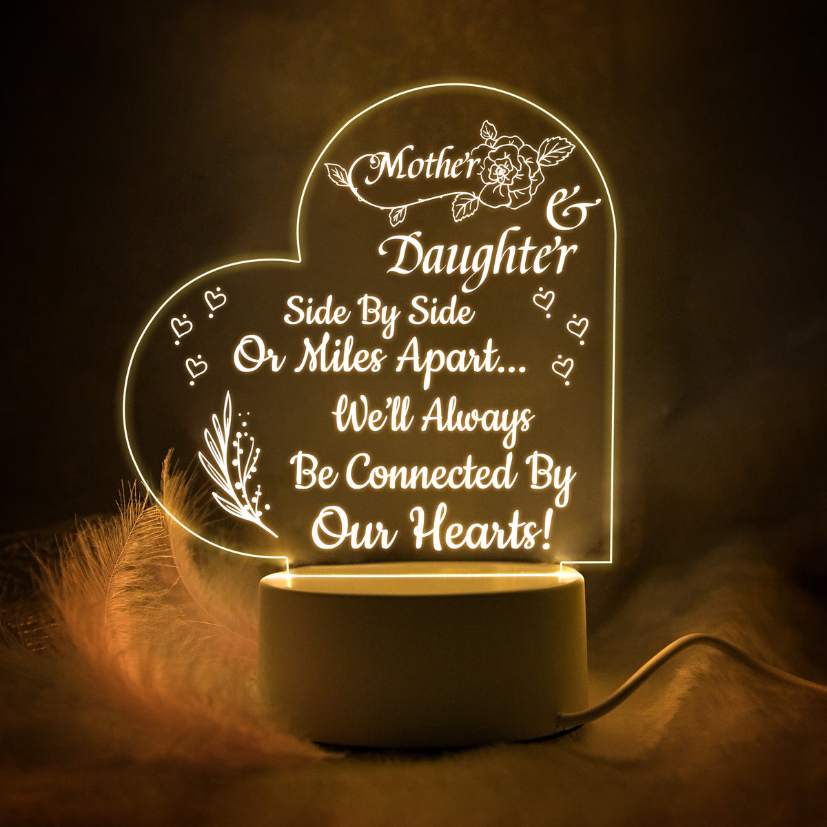 Mom Birthday and Mother Day Novelty Present Bedroom Night Light Decoration Lamp Thanksgiving Gift for Mommy