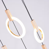 Modern LED chandelier Nordic living room ring hanging lights bedroom fixtures stair lighting home illumination long pendant lamp