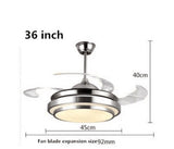 Modern Ceiling Fan Lights Lamps Remote Control 36 42 inch Gold Silver Led lumiere Dining room Bedroom Fan Lighting Free Shipping