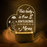 Mom Birthday and Mother Day Novelty Present Bedroom Night Light Decoration Lamp Thanksgiving Gift for Mommy