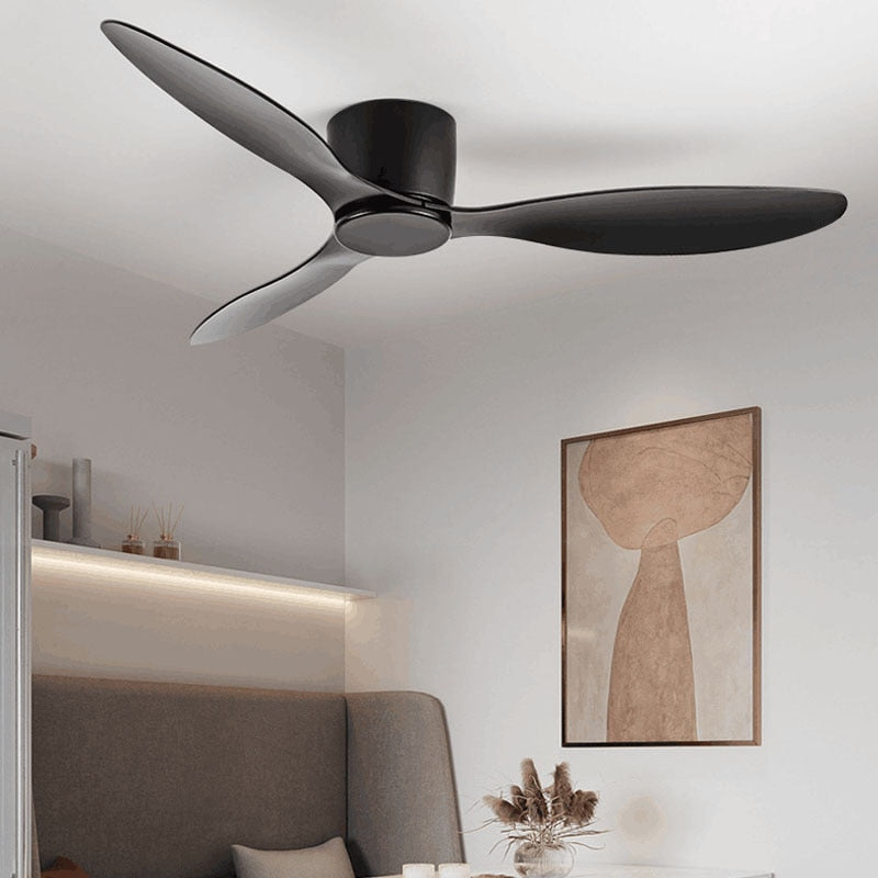 Modern Led Ceiling Fan Without Lights DC Motor 6 Speeds Timing Fans 20CM Low Floor Loft Remote Control Decorative Fan With Light
