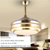 Modern Ceiling Fan Lights Lamps Remote Control 36 42 inch Gold Silver Led lumiere Dining room Bedroom Fan Lighting Free Shipping