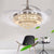 Modern Crystal Invisible Ceiling Fan Light with Remote Control Chandelier for Living Room Application