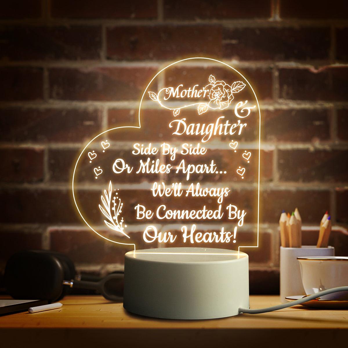 Mom Birthday and Mother Day Novelty Present Bedroom Night Light Decoration Lamp Thanksgiving Gift for Mommy