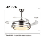 Modern Ceiling Fan Lights Lamps Remote Control 36 42 inch Gold Silver Led lumiere Dining room Bedroom Fan Lighting Free Shipping